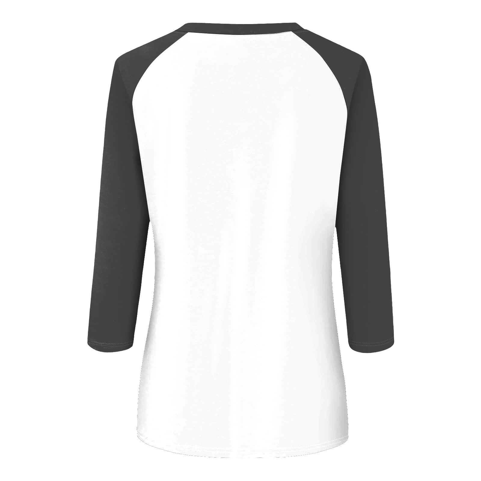 thumbnail image 5 of Camiseta informal de manga 3/4 y cuello redondo para mujer, versátil, de poliéster, tallas S-XXL, 5 of 5